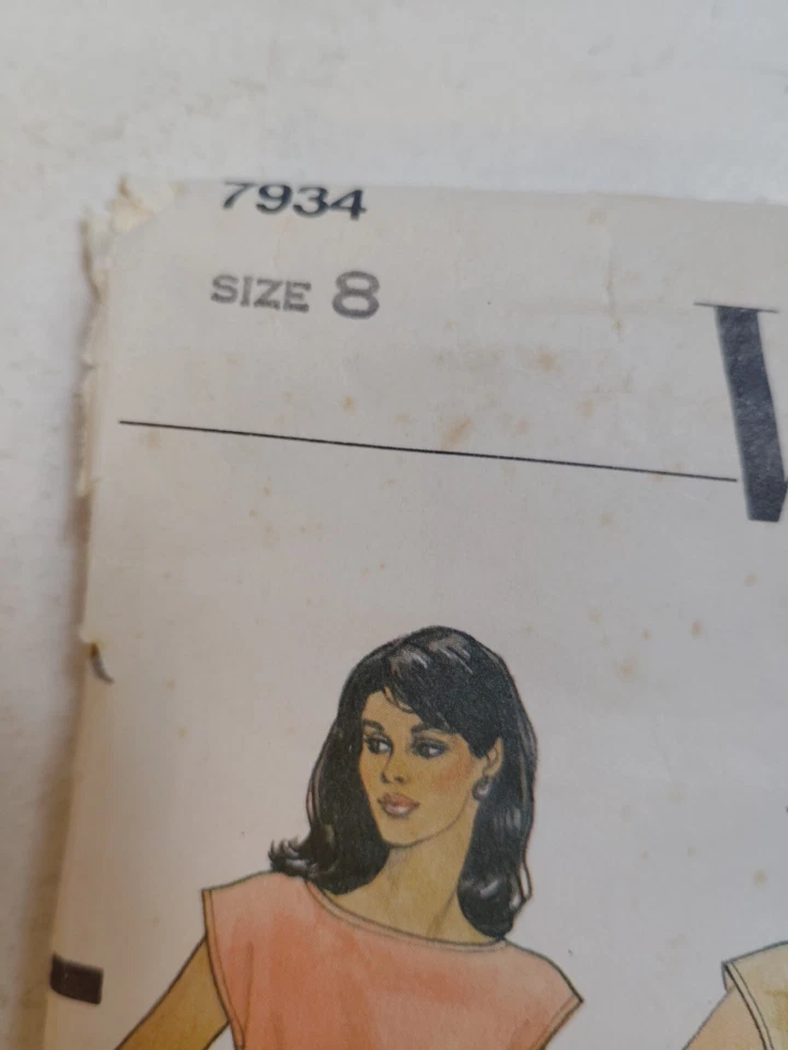 Vogue 7934 Dress Sewing Pattern Ladies 8 Very Easy V Back Loose Evening Pullover - Image 4 of 4