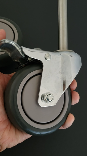 4" Poly Gry Swivel Caster Single 5/8"x 4" Stem, Easy lock Studio Casters 533lbs  - Video 1 of 1