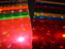 12" x 12" FIREWORKS Holographic Fishing Lure Tape Sheets in 16 Colors