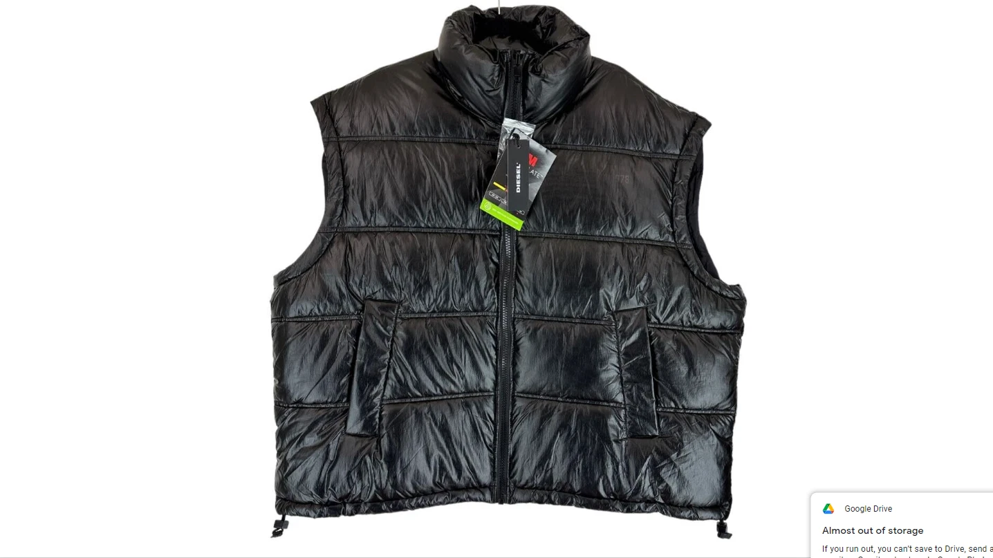 DIESEL W-NORTH GIACCA MEN Black Puffer Sleeveless 3M Vest A01590 0ICAL Jacket
