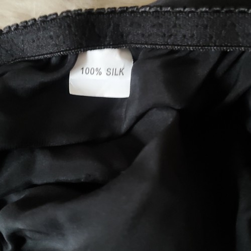 Vintage Black Silk Satin String Bikini Joe Boxer Style Panty Small / Medium - Picture 6 of 10
