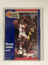 1991 Fleer Basketball Michael Jordan #220 League Leaders Bulls HOF