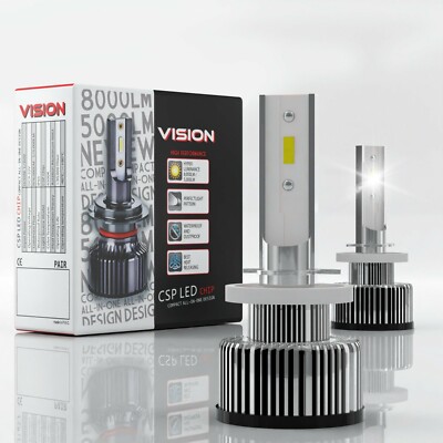 DS18 VIX880 VISION 880 CSP LED Headlight Bulbs High Low Beam 6500K White