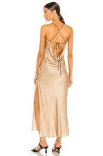 NEW Size XL Weekend Stories Gabrielle Midi Dress Champagne Black MSRP $278