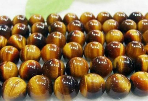 Natural 10mm Yellow Tiger's Eye Gemstone Round Loose Beads 15'' AAA+ - Picture 3 of 5
