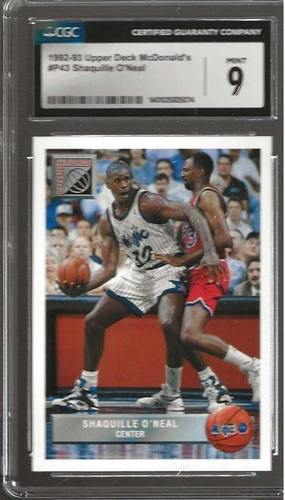 1991-92 UD #P43 McDonald's SHAQUILLE O'NEAL RATED BY CGC AT 9 MINT*** REDUCED***
