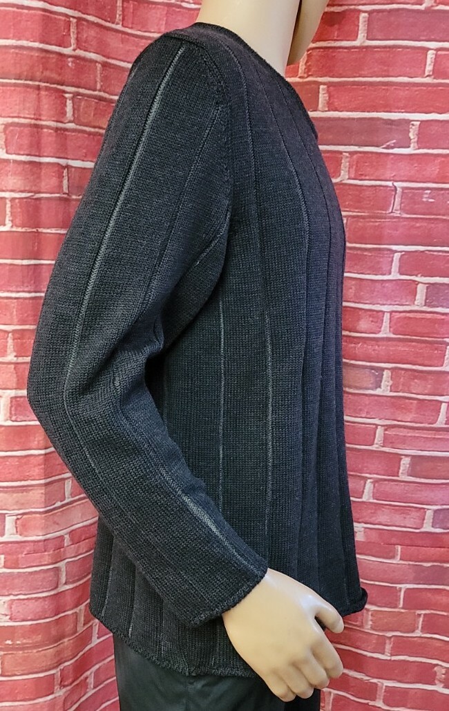 Simultaneous Black 100 Lana Vergine Wool Men's Sweat… Gem