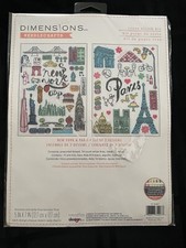 Dimensions Counted Cross Stitch Kit 5"X7"-New York  Paris 14 count Set Of 2