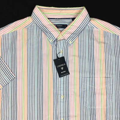 Cremieux Classics Short Sleeve Shirt 3XB Multicolor New Button Front $85 NICE!