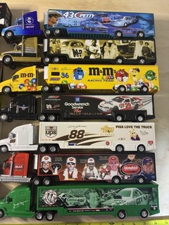 Vintage NASCAR Diecast Semi Truck Race Team Hauler Trailer LOT rare car 1/64