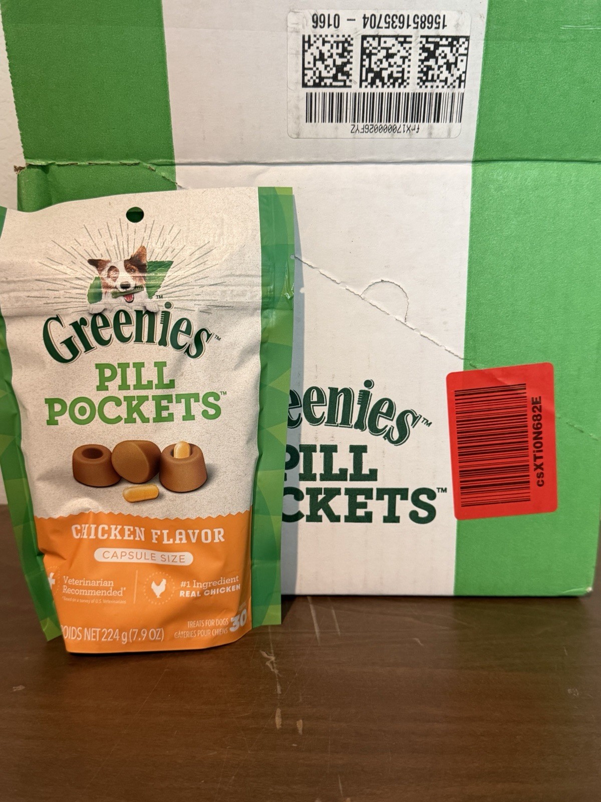 GREENIES 10142018 7.9 Oz Pill Pocket Soft Chicken Flavored Treats - Pack of 6