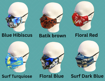 Hawaiian print around the head elastic face mask HOLIDAY SALE
