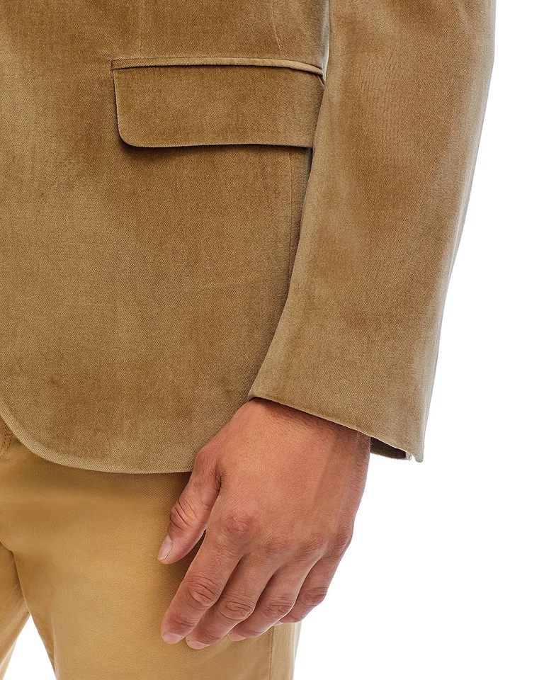 Chaqueta Boglioli Para Hombres Calce Ajustado Terciopelo Milano K 40 Regular Beige IT 50 - NUEVA CON ETIQUETAS $1695 Foto 4 de 4