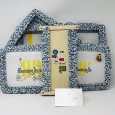 Blue Flowers on White Grime Guards - Q-Snap Frame-Cross Stitch/Needle