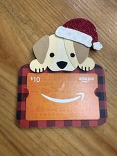 Christmas Gift Card Holder Dog With Santa Hat