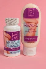 Set Real C bust-up body cream / crema senos & breast enhancer capsules busto 