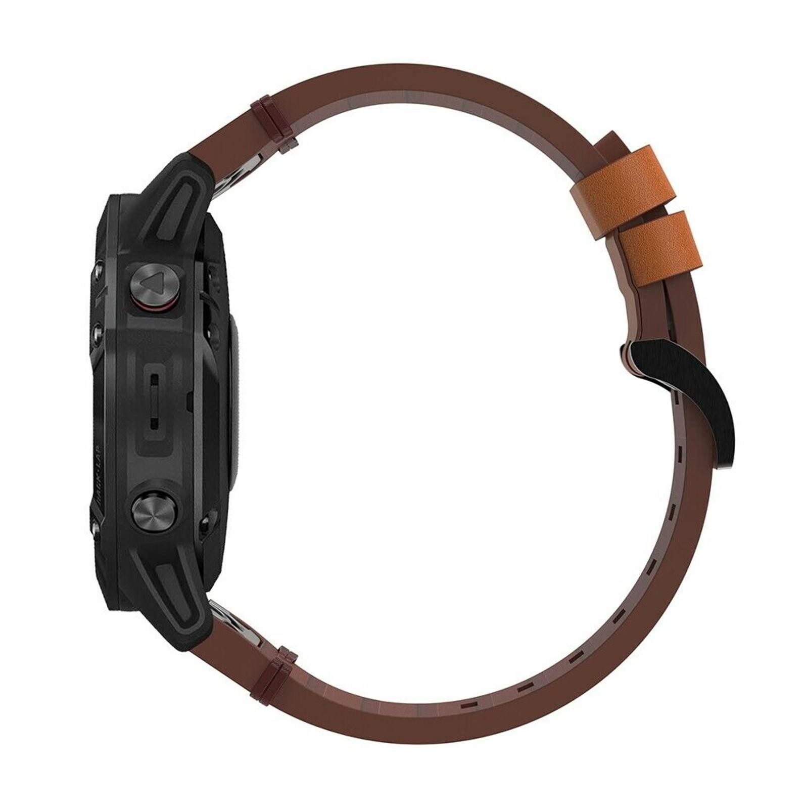 22mm Width Adjustable Leather Watch Strap Band For Garmin Approach S60 Quatix 5