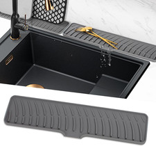 Silicone Faucet Mat for Sink, Narrow Kitchen Sink Splash Guard, Faucet Handle Dr