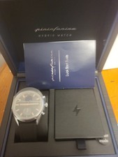 Pininfarina Sintesi Mens Watch.silver Casegray Dial And Blk. Flm Band. New Pininfarina Sintesi Mens Watch.silver Casegray Dial And Blk. Flm Band. New