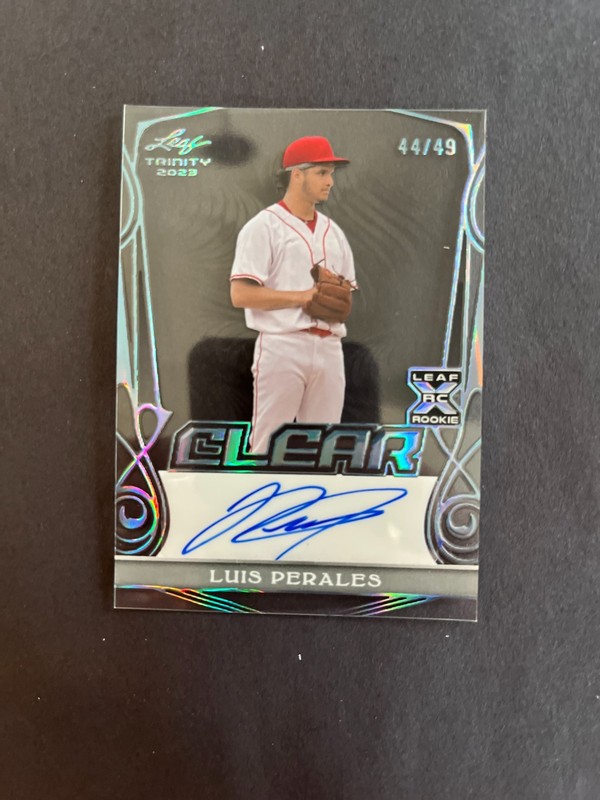 X rookie card LUIS Perales Auto short print SP SSP 44/49 signed blue CLEAR