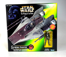 1997 Star Wars Power of the Force POTF A-Wing Fighter & Pilot NEW Open Box