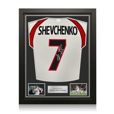 Andriy Shevchenko Signed AC Milan 2000-02 Away Shirt (Original Print). Framed