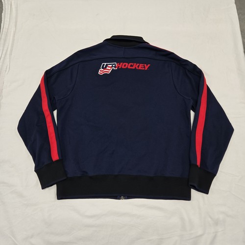 EUC Herren LARGE Nike USA Hockey Trainingsjacke marineblau durchgehender Reißverschluss gesticktes Logo - Bild 2 von 16