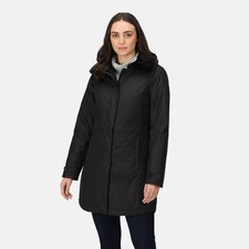 Image of Regatta WMNS Renata Fur Collar Insulated Waterproof PARKA LONG Jacket  BLK SZ 14