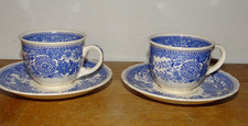 2 Tasses et Sous Tasses à Café en Porcelaine de Villeroy et Boch Burgenland Bleu