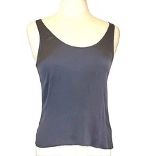 Giorgio Armani Charcoal Gray Silk Scoop Neck Short Shell Tank Camisole 42 / 8