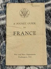 RARE 1944 WW2 WWII Military US Normandy DDay Issue Pocket Guide to France Book