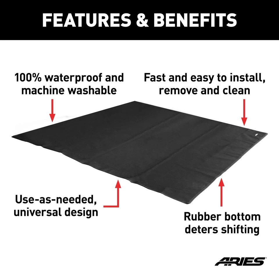 Aries 3149-09 Seat Defender 60" x 60" Waterproof Black Cargo Blanket Protector Foto 3 de 4