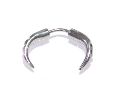 14g 3/8 Handcrafted Notched Pincher Claw Prince Albert Ear Lip Septum Nose Ring