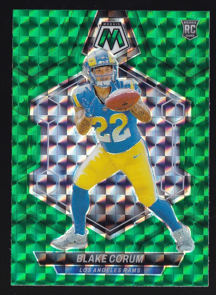 2024 Panini Mosaic Blake Corum Rookie Green #368 Los Angeles Rams