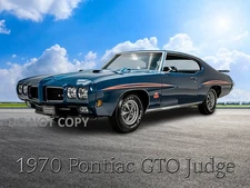 1970 GTO Judge Attol Blue Premium Photo Print Wall Art 4 Sizes Available