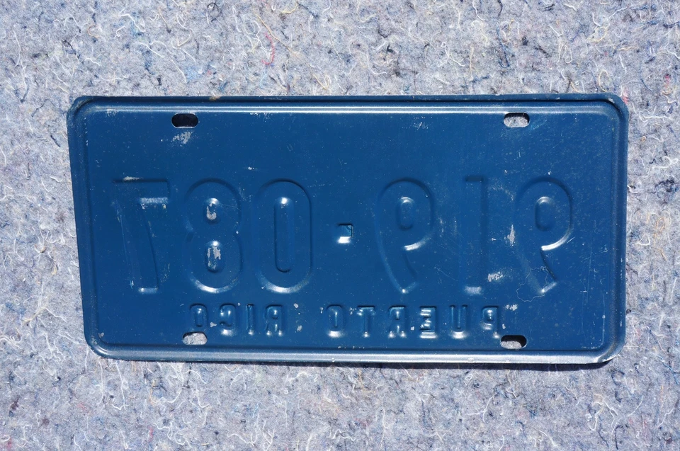 Placa de licença da ilha de Porto Rico dos anos 1960 - Imagem 4 de 4