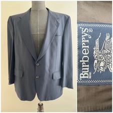 Vintage Burberrys 2 Button Suit Jacket Blazer Navy Blue Pinstripes Size 42 SG