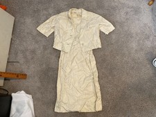 R K Originals Cream Gold Lurex Brocade Mod Dress  Bolero Jacket Set