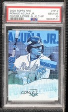 2020 Topps Fire Power and Pride Blue Chip Ronald Acuna Jr PSA 10 GEM MT b4d