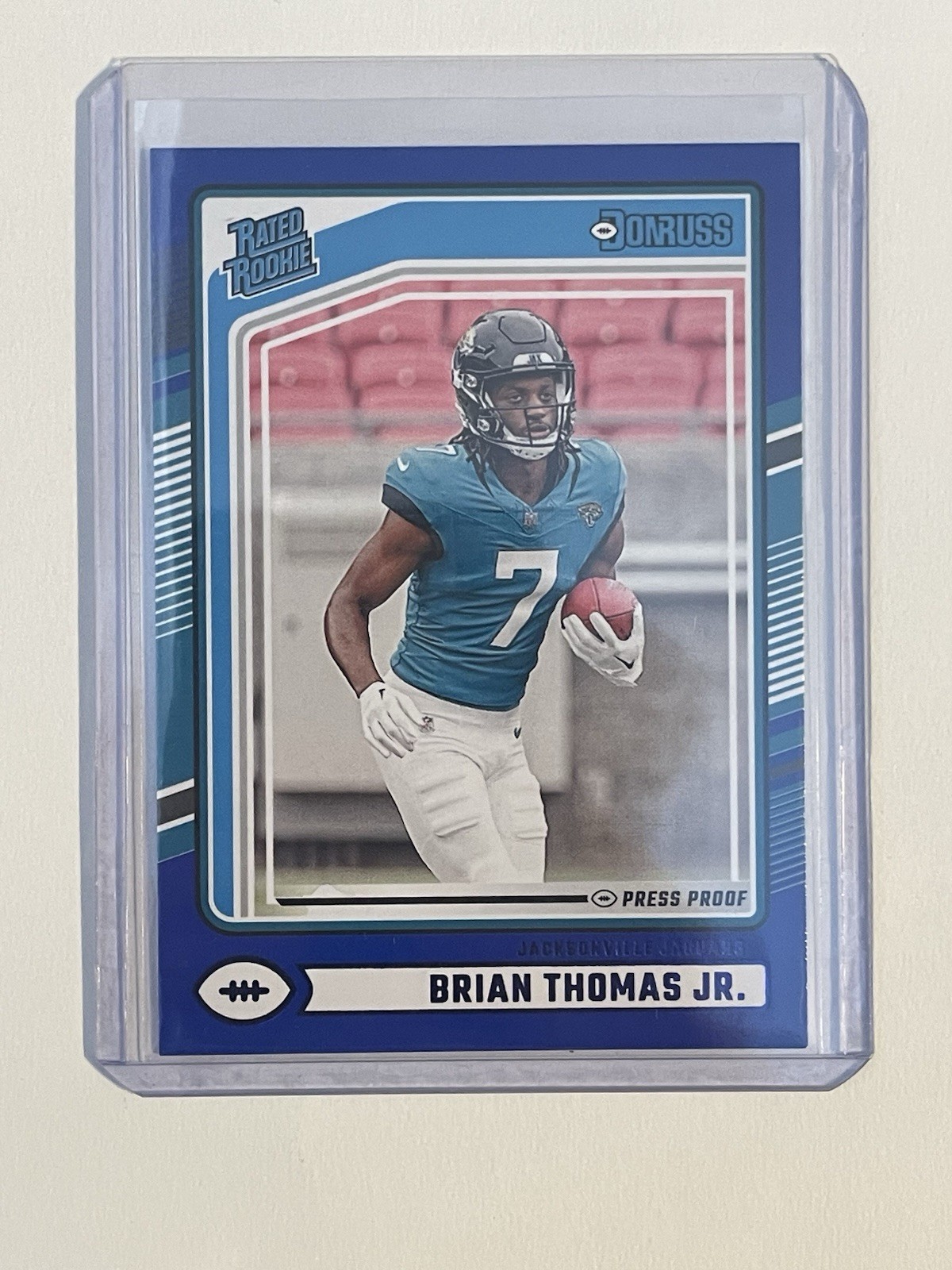 2024 Panini Donruss - Rated Rookie Brian Thomas Jr. #313 Blue Press Proof (RC)