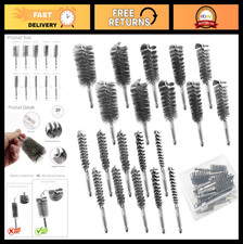 20Pcs Wire Bore Brush Set for Drill - Stainless Steel Hex Shank, Rust Paint Remo