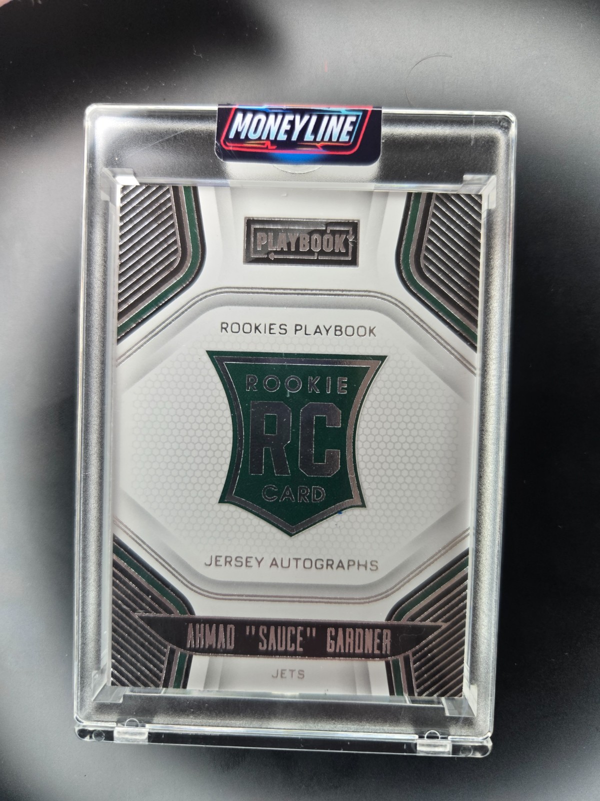 2022 Panini Playbook Ahmad Sauce Gardner Jets Rookie Jersey Booklet Auto 061/299