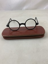 Antique Bakelite Round Eyeglasses Small Rim Spectacles Vintage Steampunk W/Case