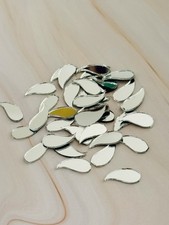 Curvy Leaf Shape Craft Mirrors 200 Pcs 8x16 MM Resin Art, Craft Mosaic Tiles