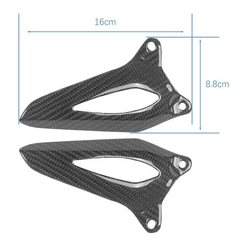 For Triumph Speed Triple 1200 Heel Guards Pedal Plate Pair Carbon Fiber-Gloss - Picture 2 of 15