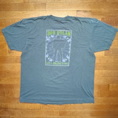 Vtg Y2K Bob Dylan Like A Rolling Stone American Apparel T Shirt Grey Mens XL