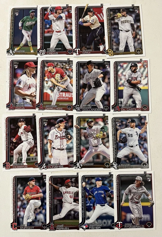 216 x Card Bulk Value Lot 2025 Topps Update MLB Baseball Rookies + Parallels - Image 4 of 4