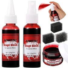 Fake Blood 6PCS Stage Blood  Spray Blood  Coagulated Blood  SFX Sponge Rea...