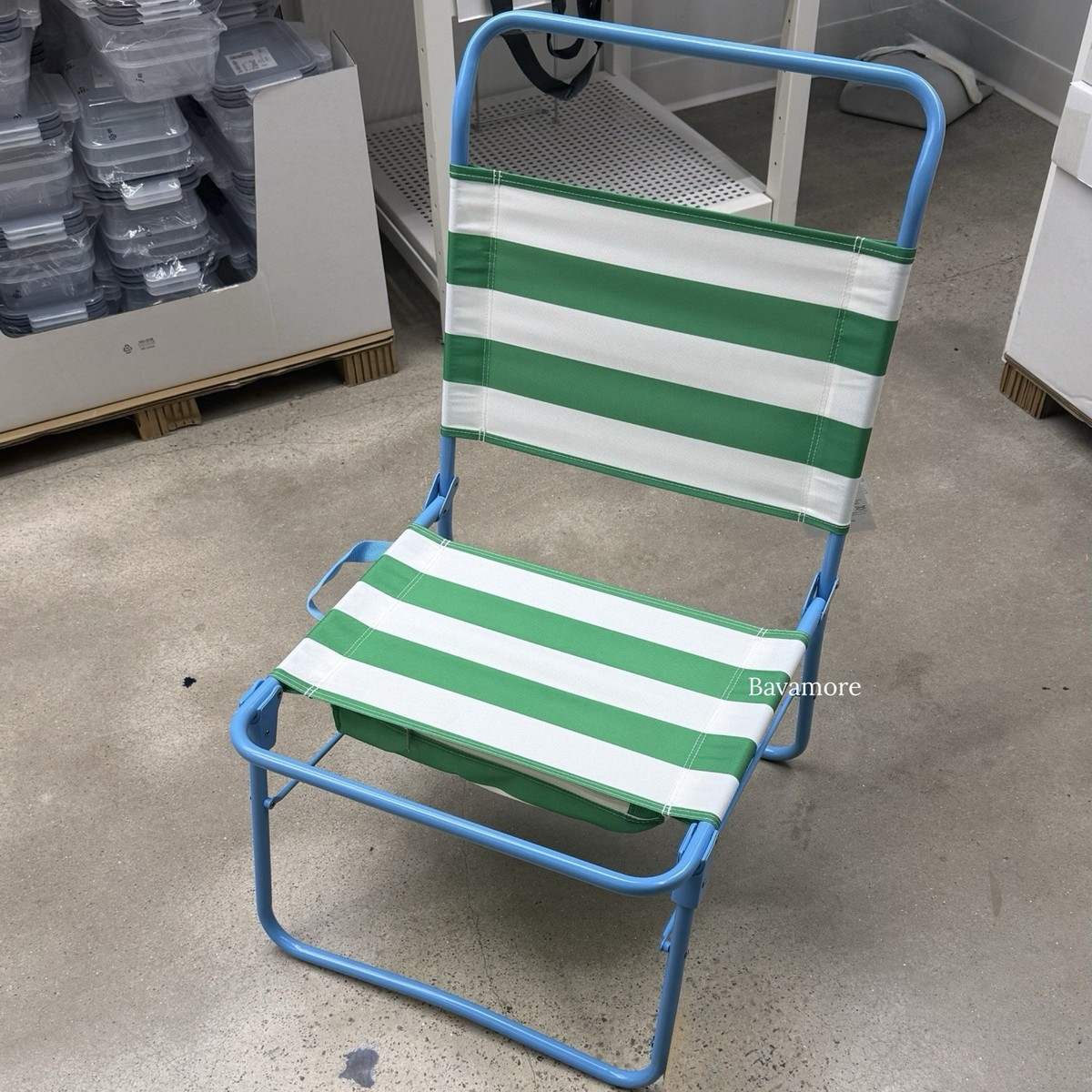 Ikea STRANDÖN Beach chair, white green/blue, Foldable BRAND Ikea STRANDÖN Beach chair, white green/blue, Foldable BRAND