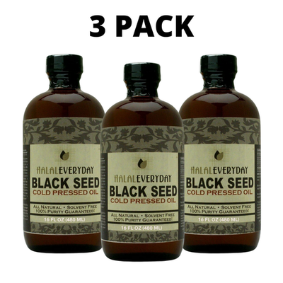 #ad Black Seed Oil 100% Pure Unfiltered Unrefined Cold Pressed Nigella 16 oz x 3 $79.95